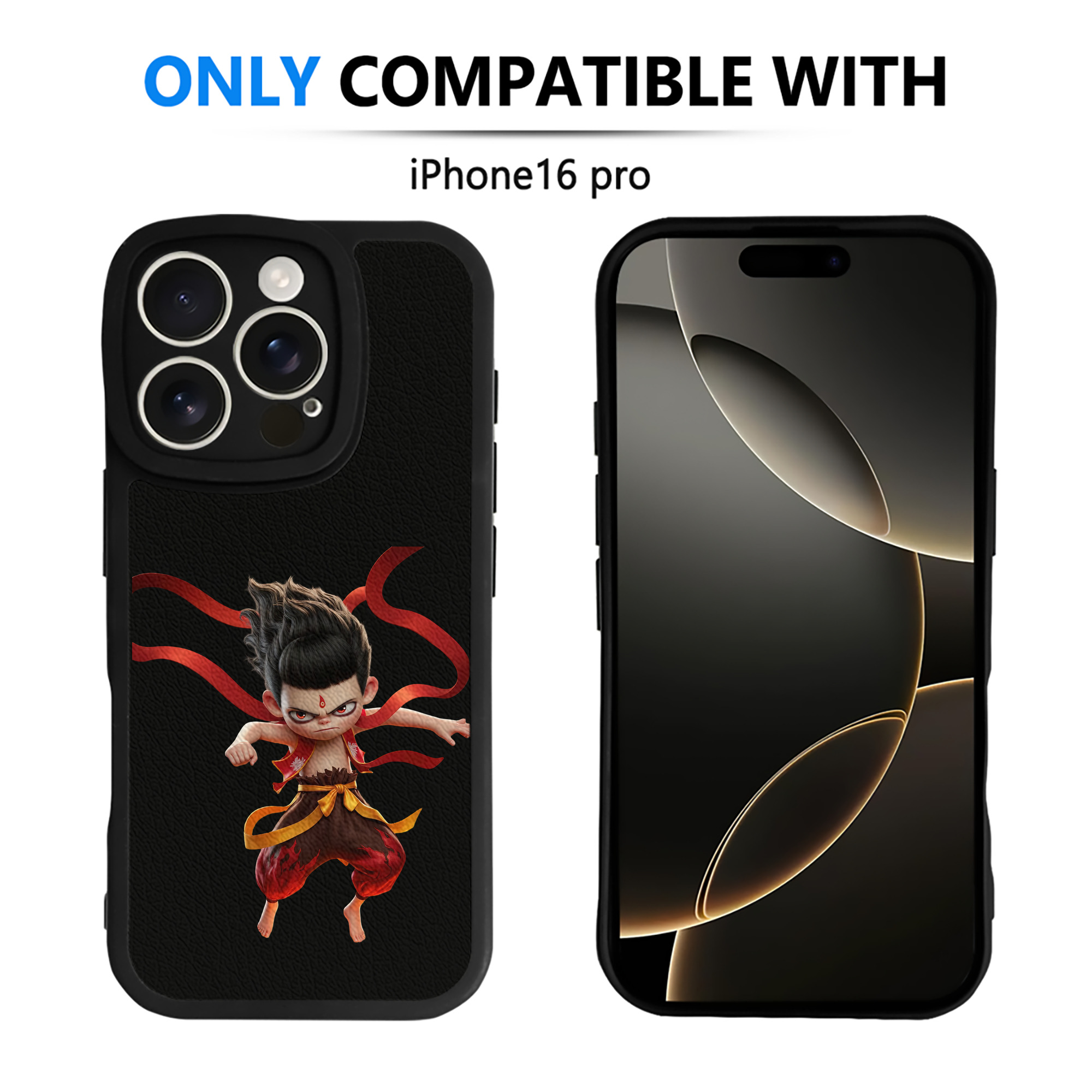 （画像用） Ne Zha 2 ナタ 魔童の大暴れ 【iPhone 16シリーズ対応】シリコンスマホケース（レザー調） 材質：シリコン
